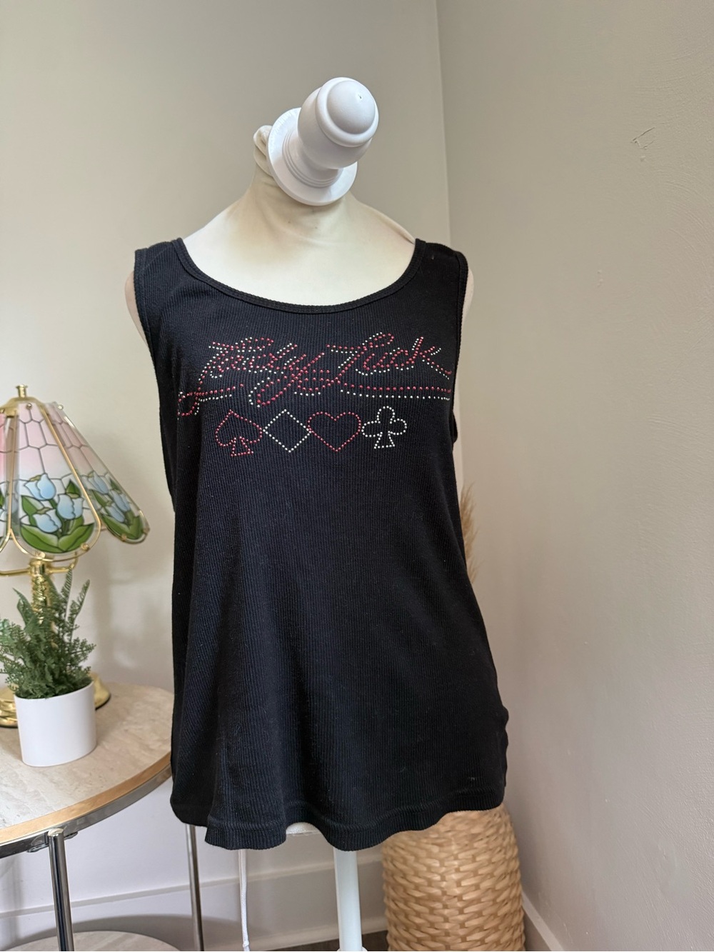 Fashion Bug “Lady Luck” Beaded Tank Top